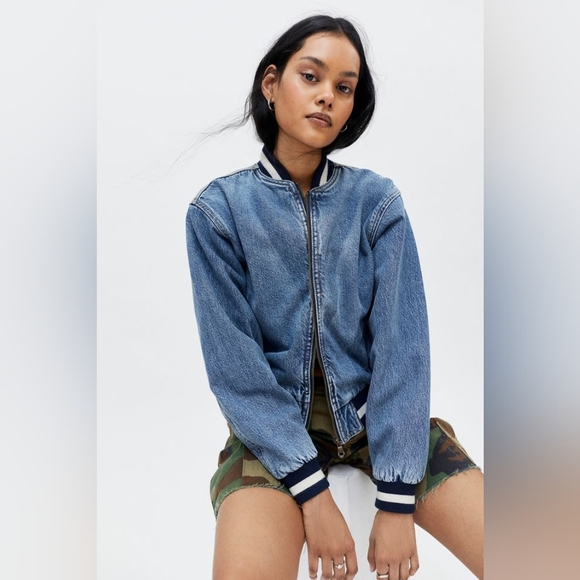 BDG Jackets & Blazers - BDG Urban Outfitters Tia Denim Varsity Jacket Size Small NWT
